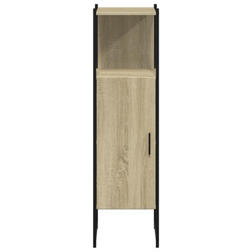 Badeværelsesskab 33x33x120,5 cm konstrueret træ sonoma-eg
