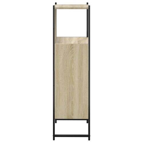 Badeværelsesskab 33x33x120,5 cm konstrueret træ sonoma-eg