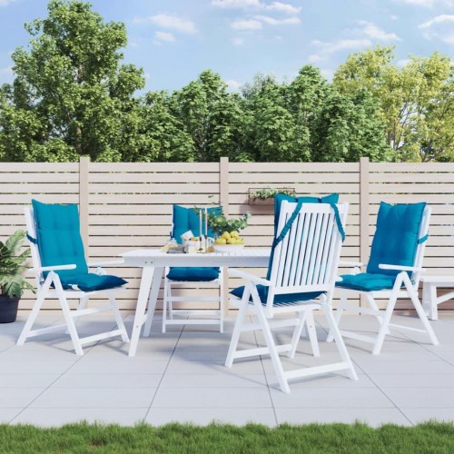 Stolehynder med høj ryg 4 stk. oxfordstof lyseblå