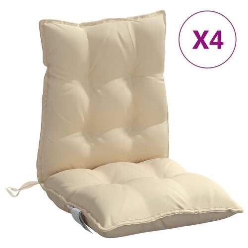 Stolehynde med lav ryg 4 stk. oxfordstof beige
