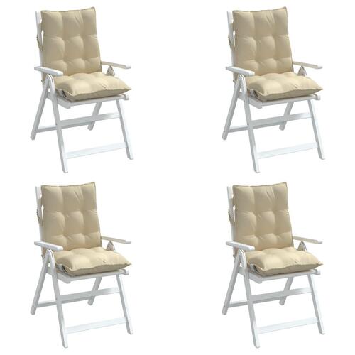Stolehynde med lav ryg 4 stk. oxfordstof beige