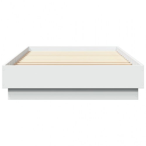 Sengeramme med LED-lys 90x200 cm hvid