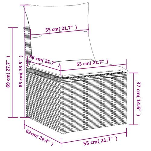 Sofasæt til haven 7 dele med hynder polyrattan beige