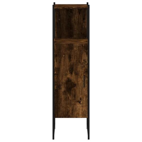 Badeværelsesskab 33x33x120,5 cm konstrueret træ røget egetræ