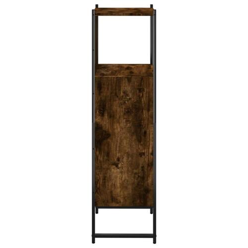 Badeværelsesskab 33x33x120,5 cm konstrueret træ røget egetræ