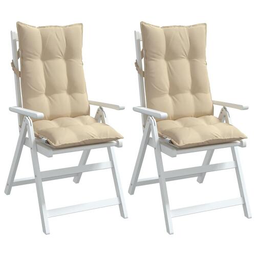 Stolehynder m. høj ryg 2 stk. oxfordstof beige