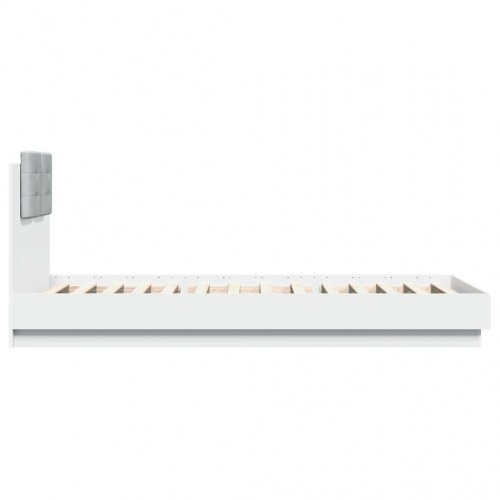 Sengeramme med sengegavl og LED-lys 100 x 200 cm - hvid