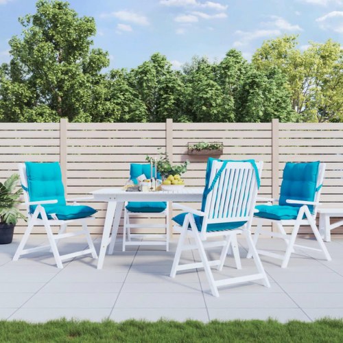 Stolehynder med lav ryg 4 stk. oxfordstof turkis