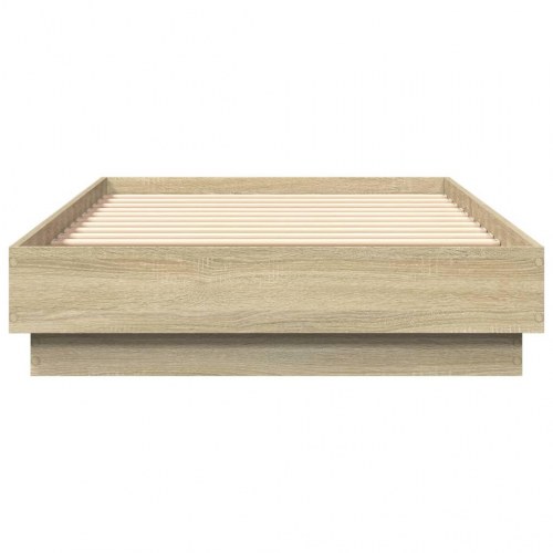 Sengeramme med LED-lys 90 x 190 cm - sonoma-eg