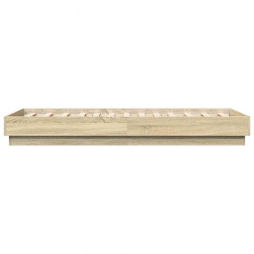 Sengeramme med LED-lys 90 x 190 cm - sonoma-eg