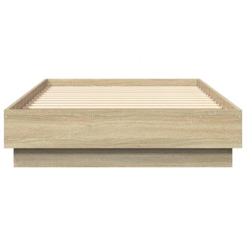 Sengeramme med LED-lys 75 x 190 cm - sonoma-eg