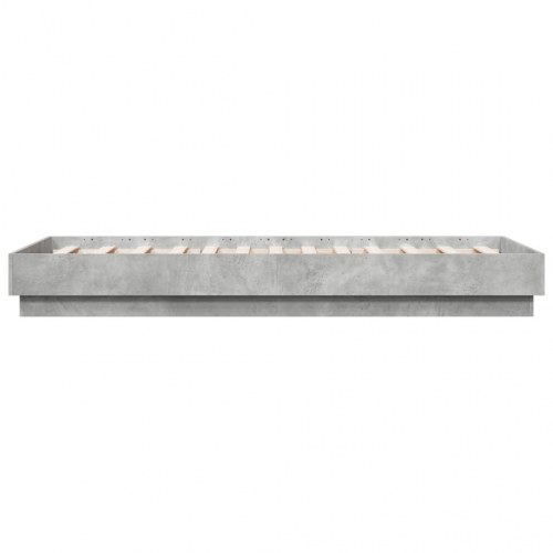 Sengeramme med LED-lys 75x190 cm - betongrå