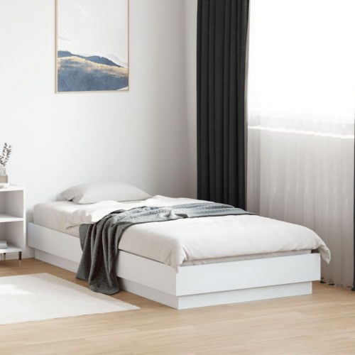 Sengeramme med LED-lys 90x190 cm hvid