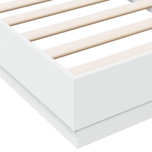 Sengeramme med LED-lys 90x190 cm hvid
