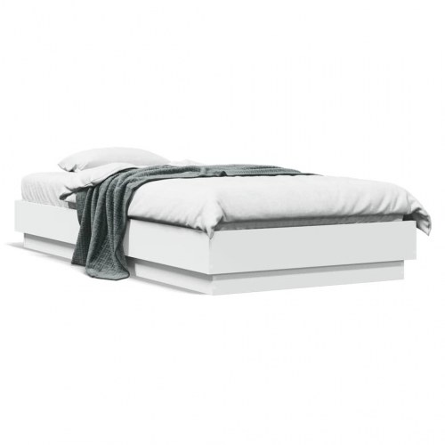 Sengeramme med LED-lys 75 x 190 cm - hvid
