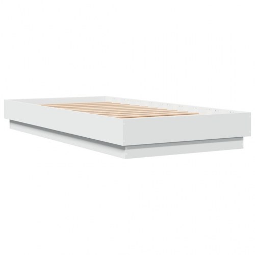 Sengeramme med LED-lys 75 x 190 cm - hvid