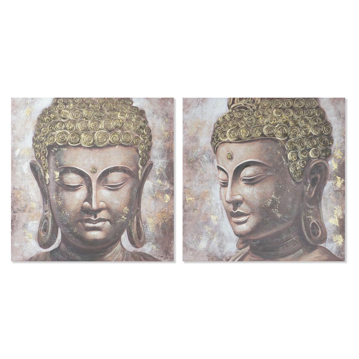 Maleri på lærred - Buddha, orientalsk, 100 × 100 cm, 2 stk.