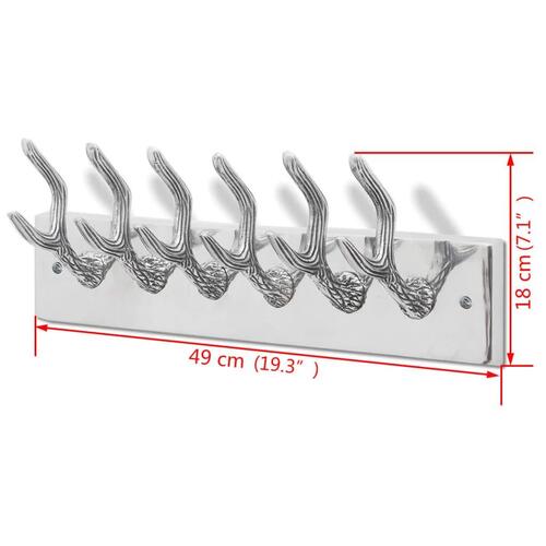 Knagerække/hatte-/slipseholder i aluminium sølv