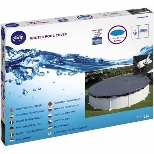 Swimmingpool Cover Gre CIPR451P Polyetylen Ø 4,6 m Sort