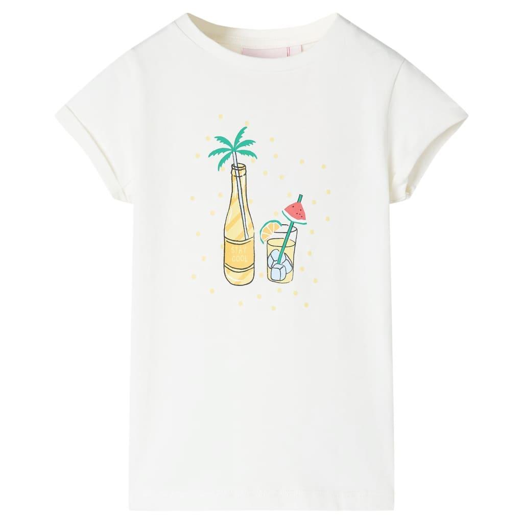 T-shirt til børn str. 116 ecrufarvet billede