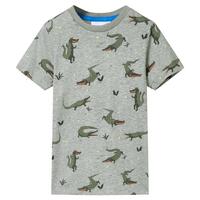 T-shirt til børn str. 116 lys kakimeleret