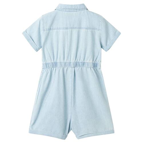 Onesie til børn str. 104 med korte ærmer lyseblå