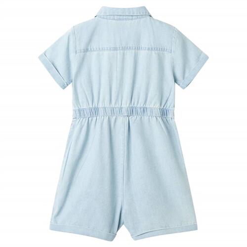 Onesie til børn str. 128 med korte ærmer lyseblå