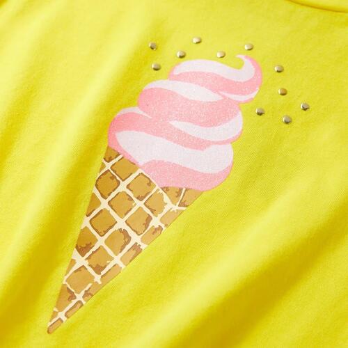 T-shirt til børn str. 116 gul