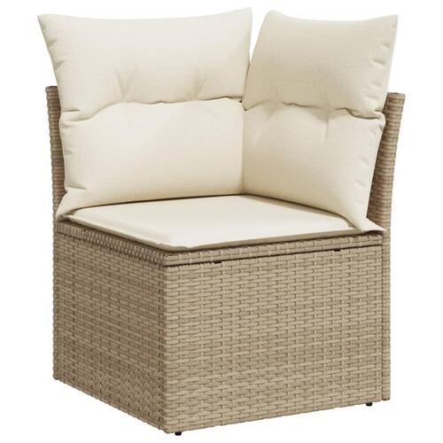 Sofasæt til haven 6 dele med hynder polyrattan beige