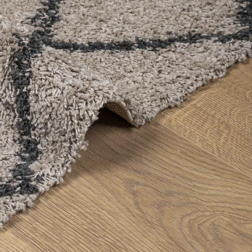 Shaggy gulvtæppe PAMPLONA 60x110 cm høj luv beige antracitgrå