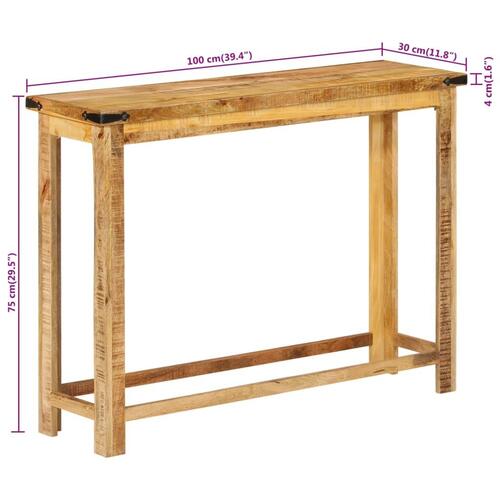 Konsolbord 100x30x75 cm massivt mangotræ