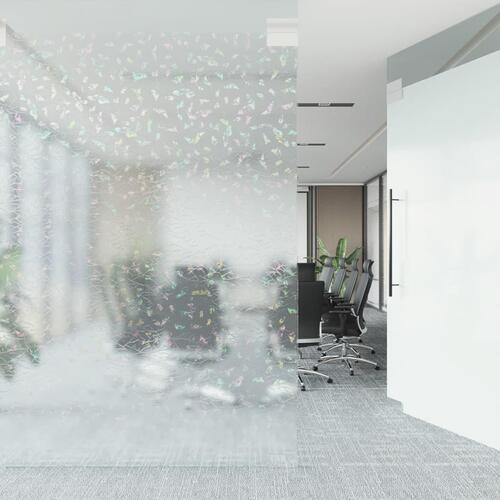 Vinduesfolie 90x1000 cm PVC 3D-regnbuemønster matteret