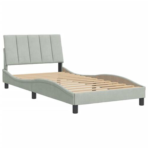 Sengeramme uden madras Lysegrå 100x200 cm Fløjl