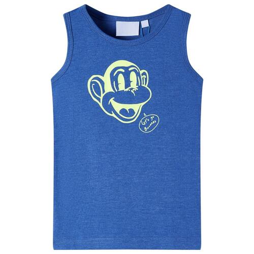 Tanktop til børn str. 116 blåmeleret