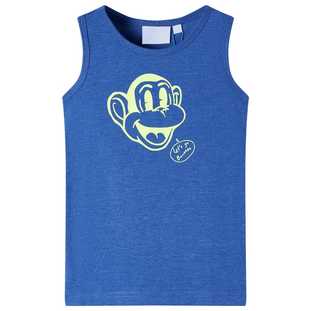 Tanktop til børn str. 116 blåmeleret