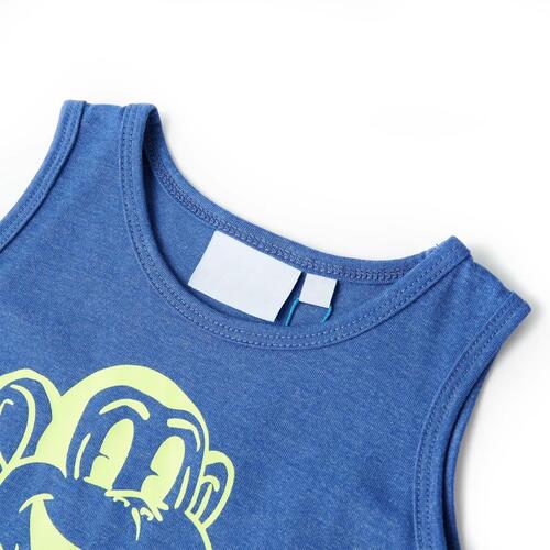 Tanktop til børn str. 116 blåmeleret
