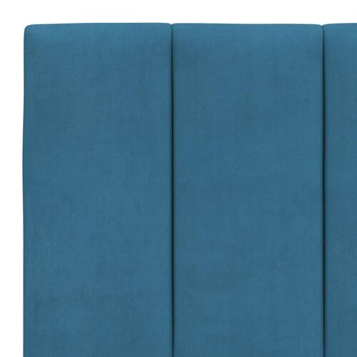 Sengeramme med sengegavl 160x200 cm velour blå