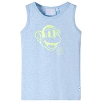 Tanktop til børn str. 140 blåmeleret