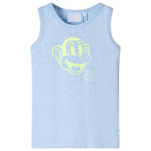 Tanktop til børn str. 140 blåmeleret