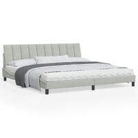 Sengeramme uden madras Lysegrå 200x200 cm Fløjl