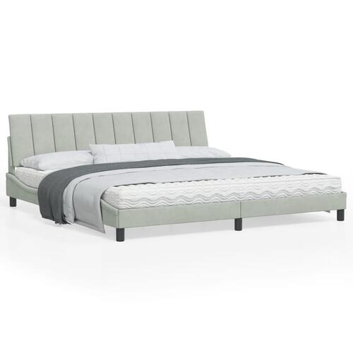 Sengeramme uden madras Lysegrå 200x200 cm Fløjl