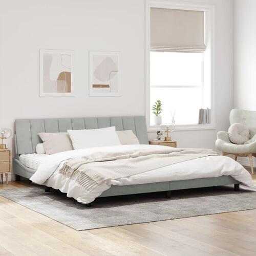 Sengeramme uden madras Lysegrå 200x200 cm Fløjl