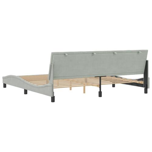 Sengeramme uden madras Lysegrå 200x200 cm Fløjl