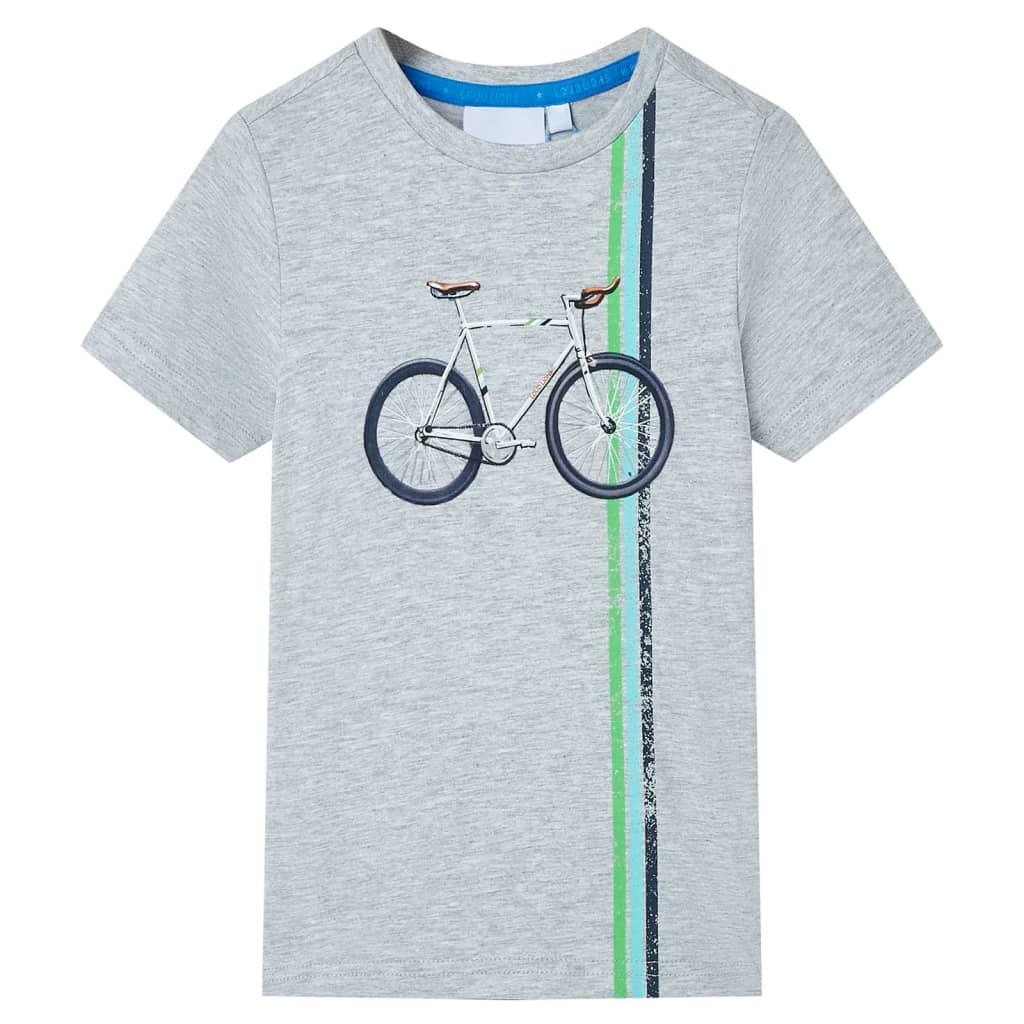 Kortærmet T-shirt til børn str. 140 grå billede