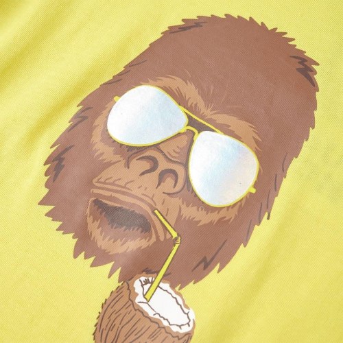 Kortærmet T-shirt til børn str. 92 gul