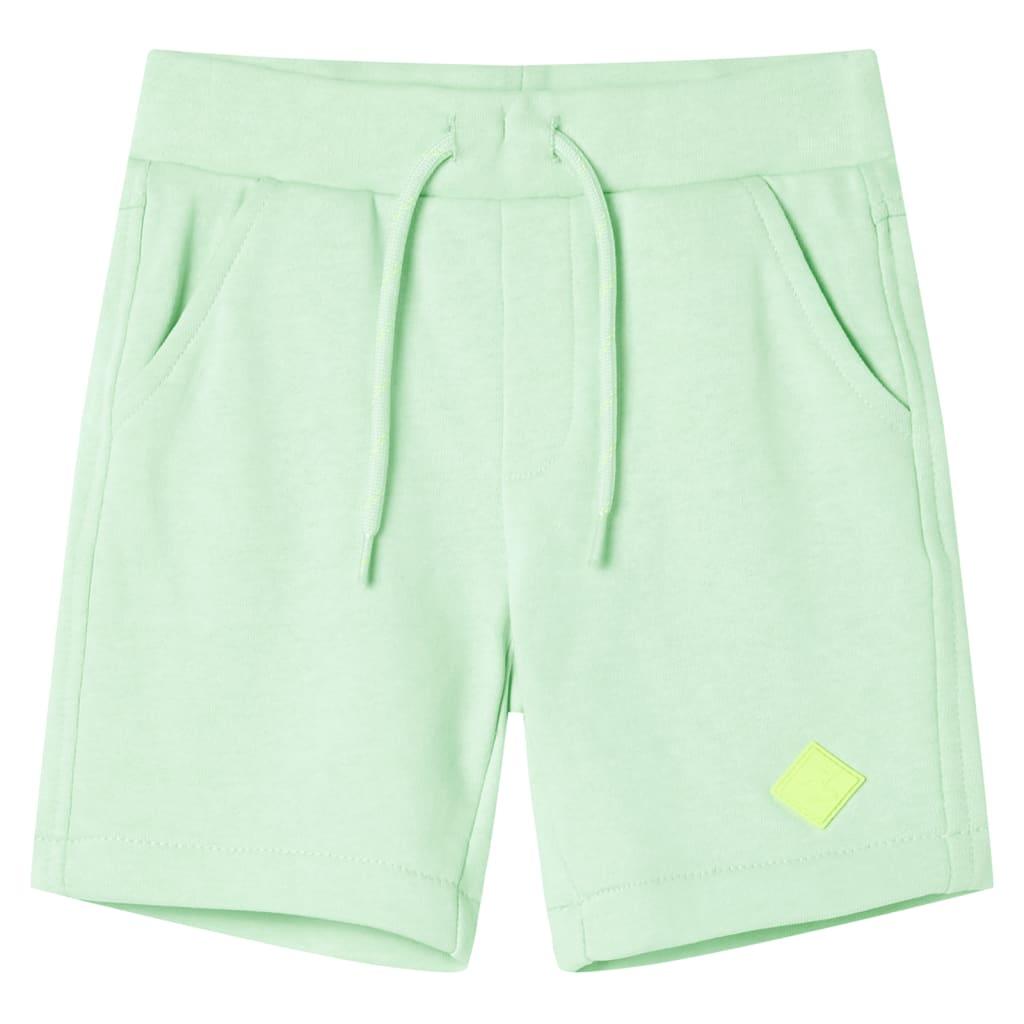 Shorts til børn str. 104 med snøre lysegrøn