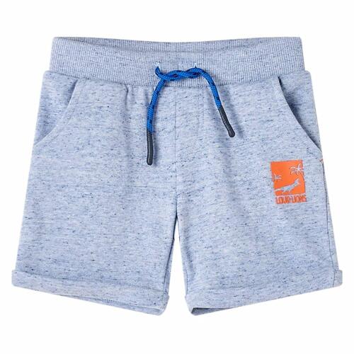 Shorts til børn str. 140 med snøre blåmeleret