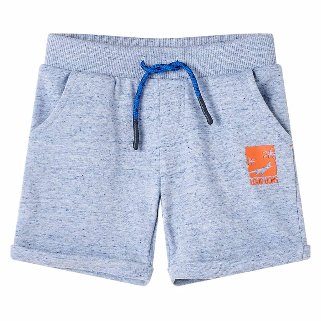 Shorts til børn str. 140 med snøre blåmeleret