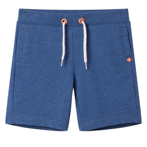 Shorts til børn str. 128 med snøre mørk blåmeleret