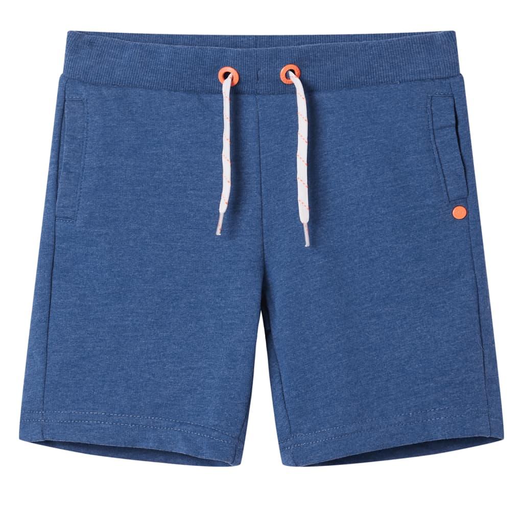 Shorts til børn str. 128 med snøre mørk blåmeleret